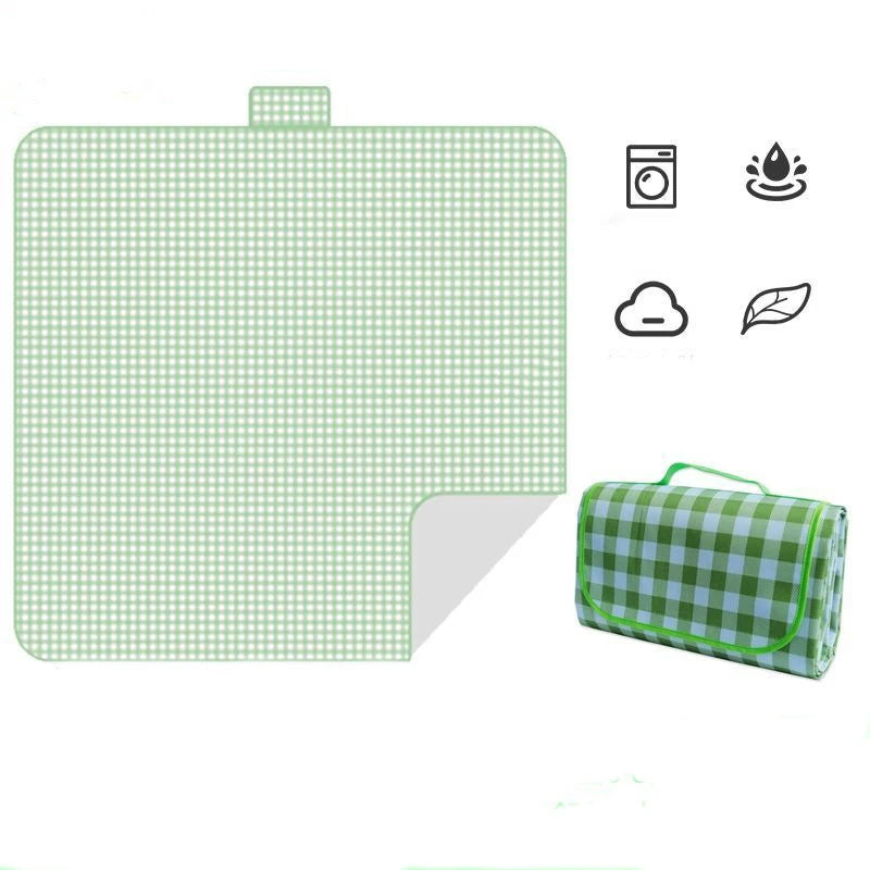 The Picnic Mat Is Made of Thickened Waterproof Moisture-proof Sand-proof and Wear-resistant Camping Non-woven Fabric Peaceful Pleasures Health and Wellness Emerald green 150x200cm