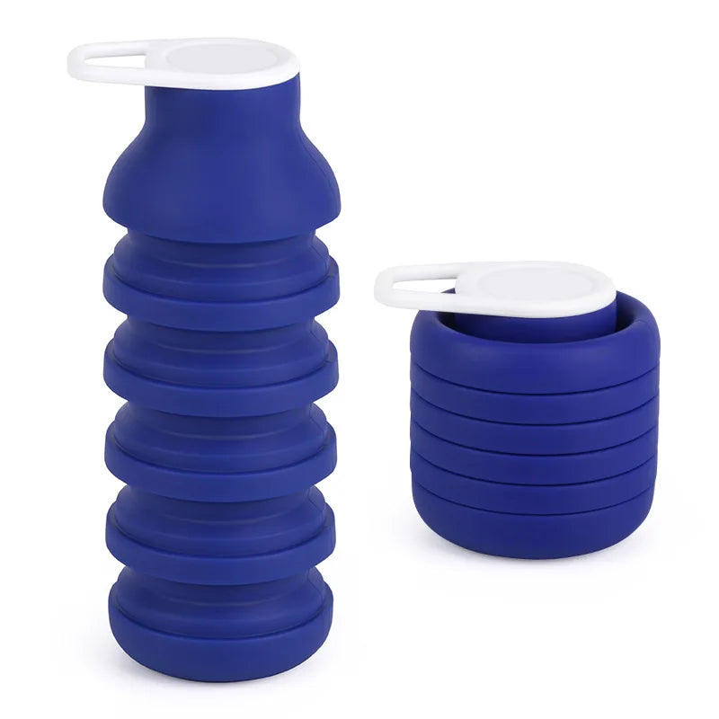 Silicone Collapsible Travel Sports Water Bottle 600ml