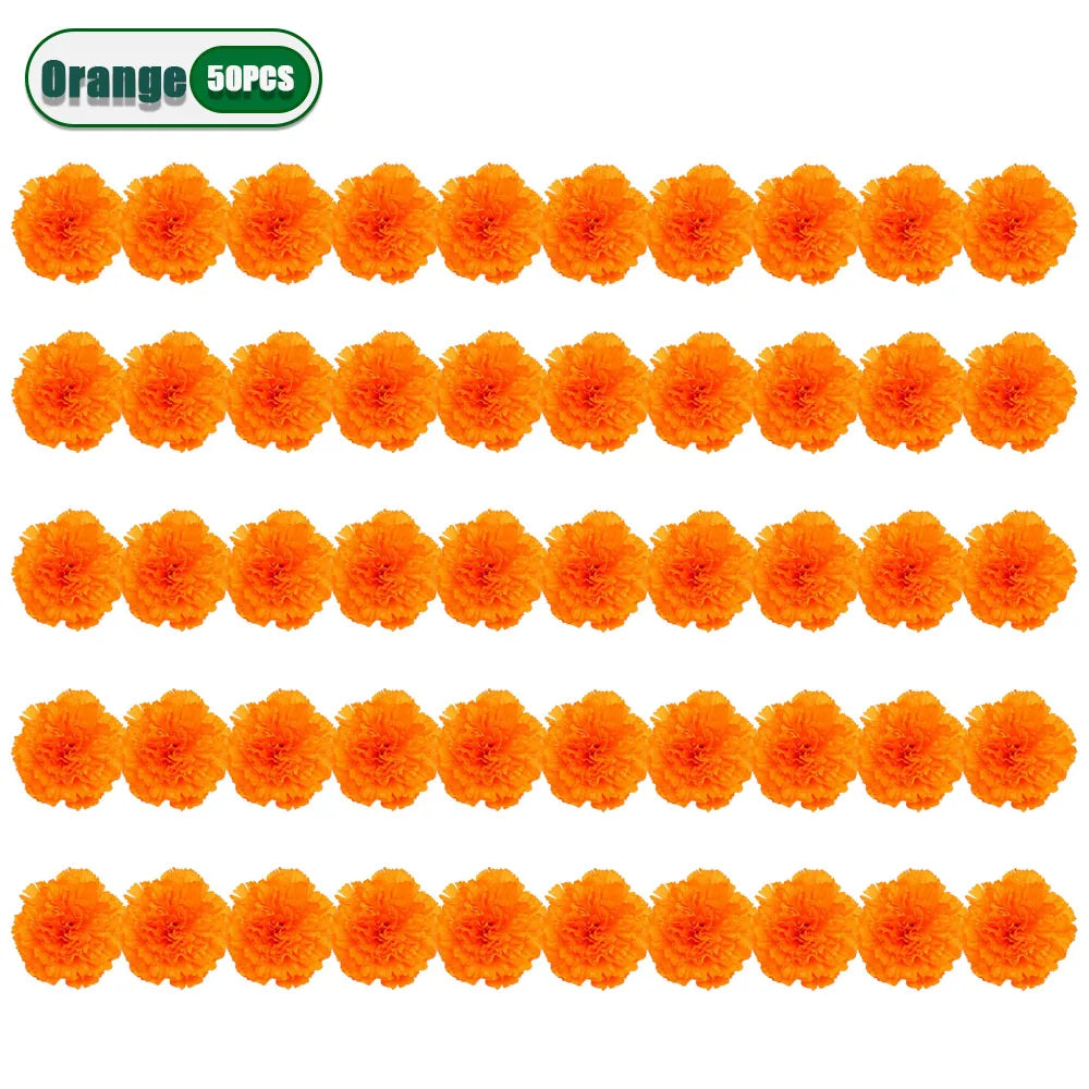 Mexican Marigold Artificial Flowers Garland – Day of the Dead Décor