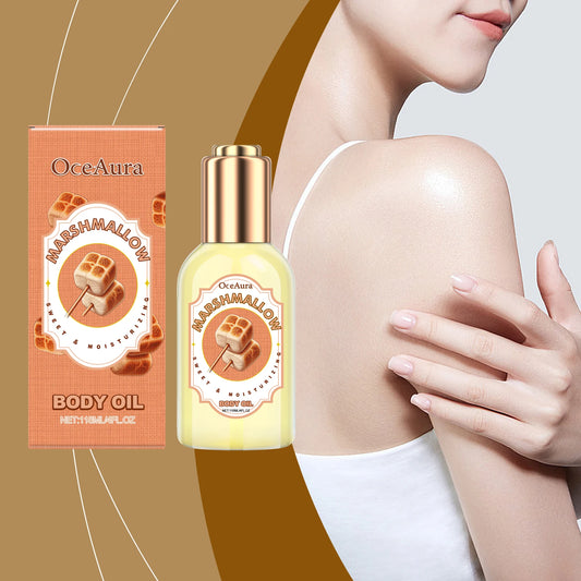 OceAura Marshmallow Body Oil – Sweet Caramel Scented Moisturizer Scented Body Oil Peaceful Pleasures Health and Wellness
