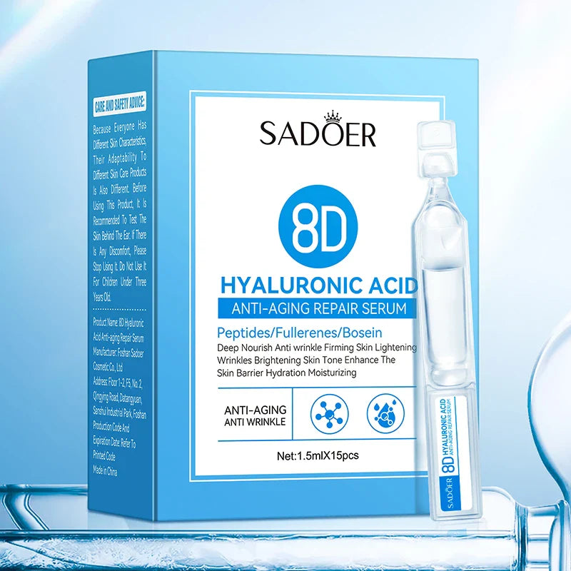 SADOER Hyaluronic Acid Anti-Aging Facial Serum | 15 Ampoules