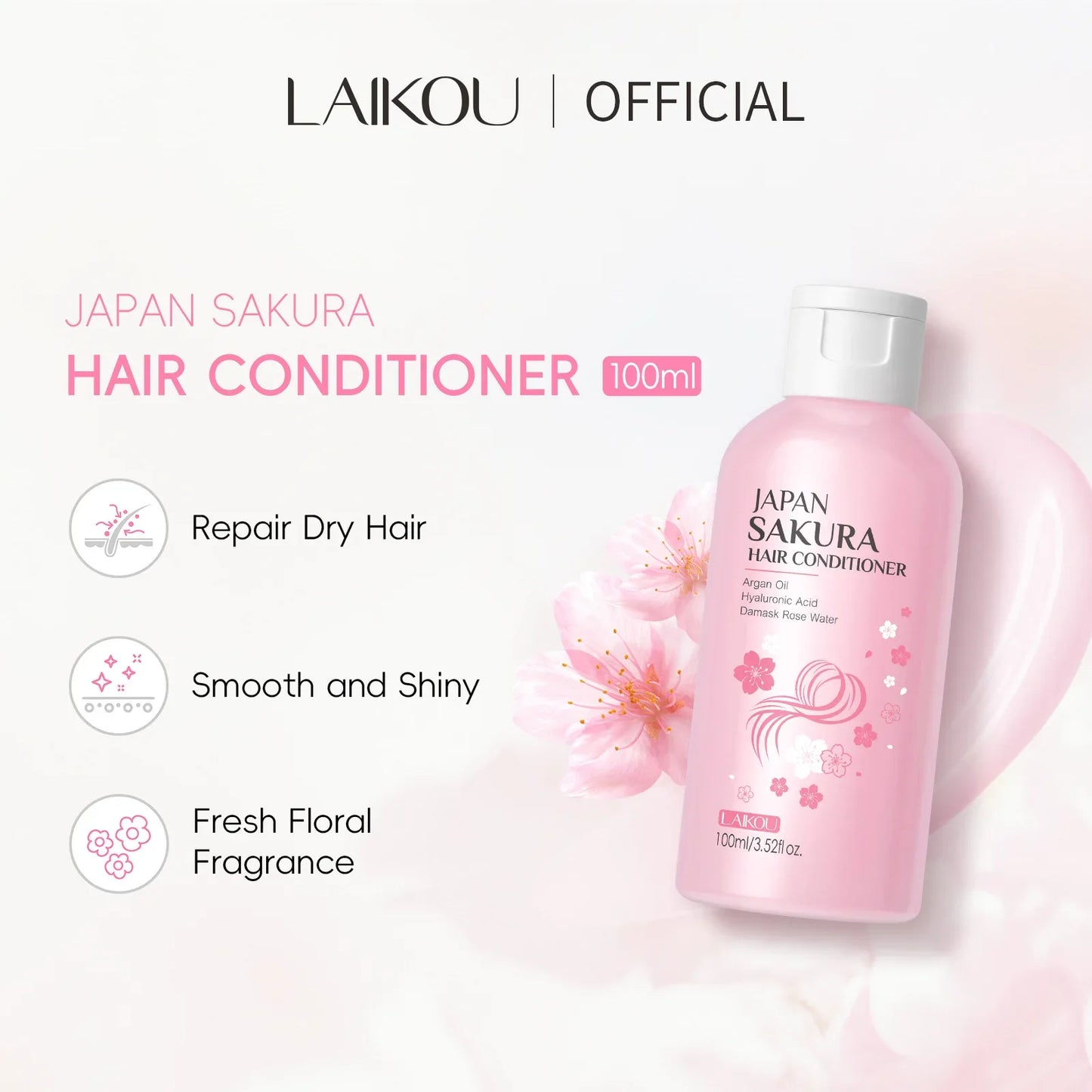 LAIKOU Sakura Shampoo & Conditioner – Oil Control & Repair