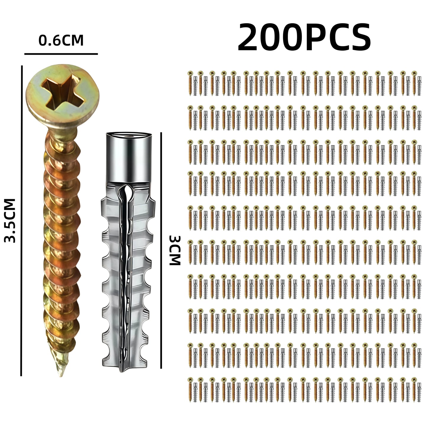 Hollow Wall Expansion Screws Kit 6/8mm Carbon Steel 50–200 Pcs