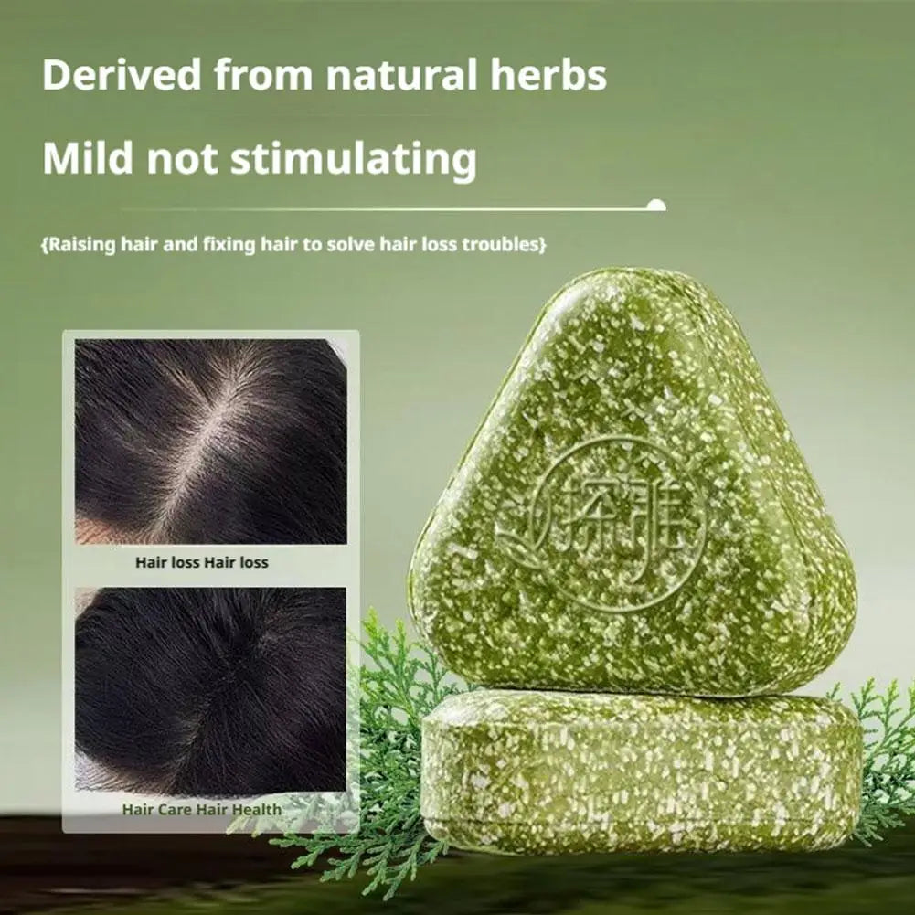 1/3PCS Usman Grass & Platycladus Natural Herbal Shampoo Soap Strengthens Roots Controls Oil Cleanses Scalp Hair Growth Hair Soap Peaceful Pleasures Health and Wellness