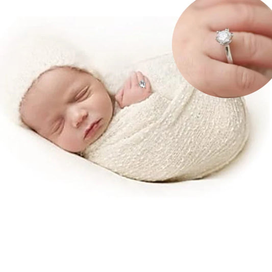 Newborn Photography Rings - Rhinestone Baby Photo Props for Girls & Boys - Shimmering Crystal Rings for Infant Shoot Studio Peaceful Pleasures Health and Wellness