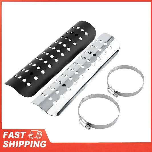 Universal Motorcycle Hole Heat Shield Straight Exhaust Pipe Cover Peaceful Pleasures Health and Wellness