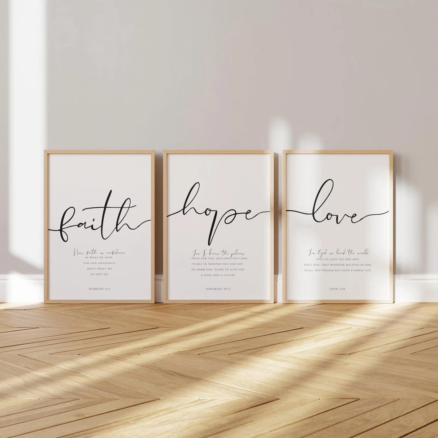 Faith Hope Love Bible Verse Christian Canvas Wall Art Print