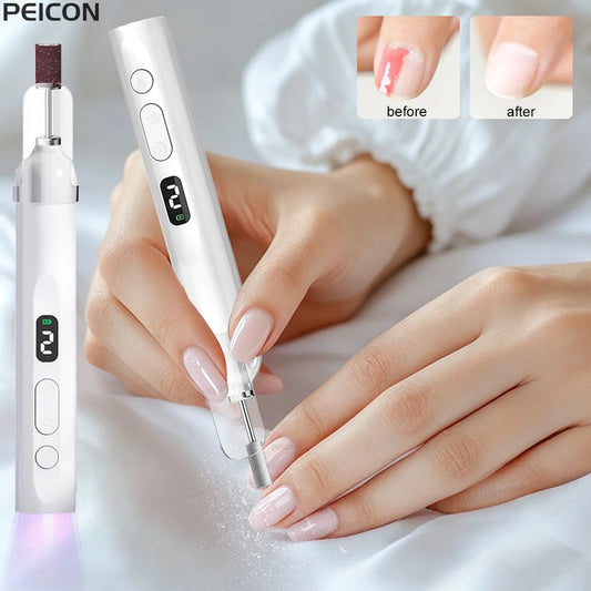 Nail Drill Machine Electric Nail Polisher Rechargeable Electric Nail File for Manicure Portable Nail Sander with UV Nail Lamp Peaceful Pleasures Health and Wellness