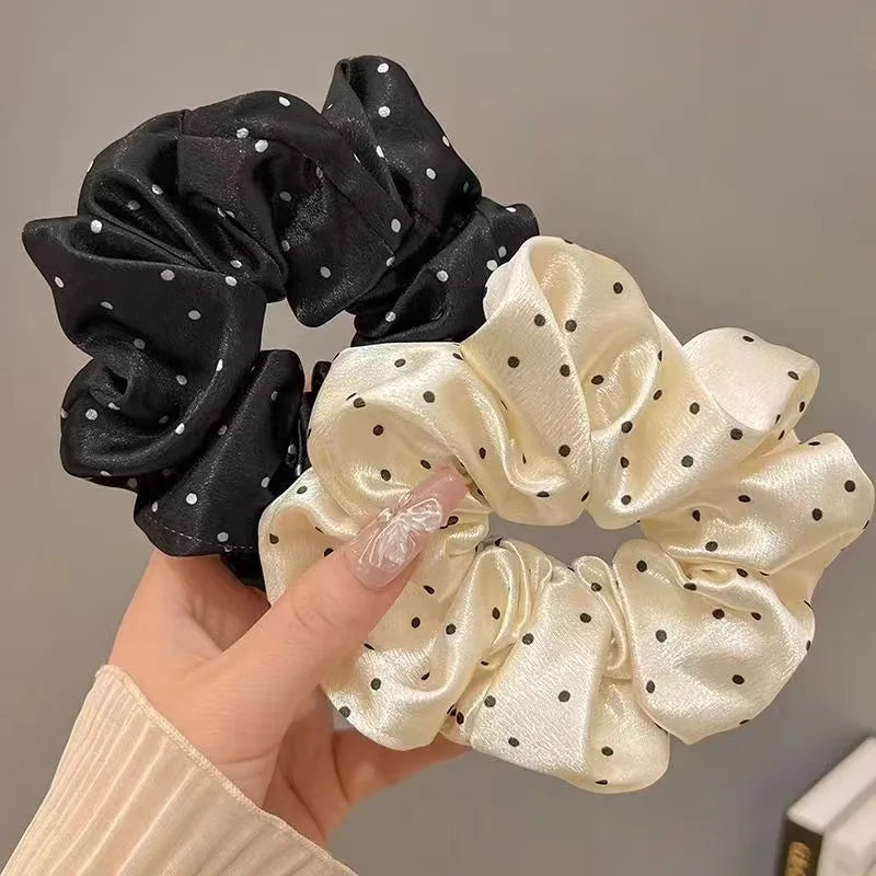Elegant Dot Scrunchies – Elastic Hair Ties for Women & Girls