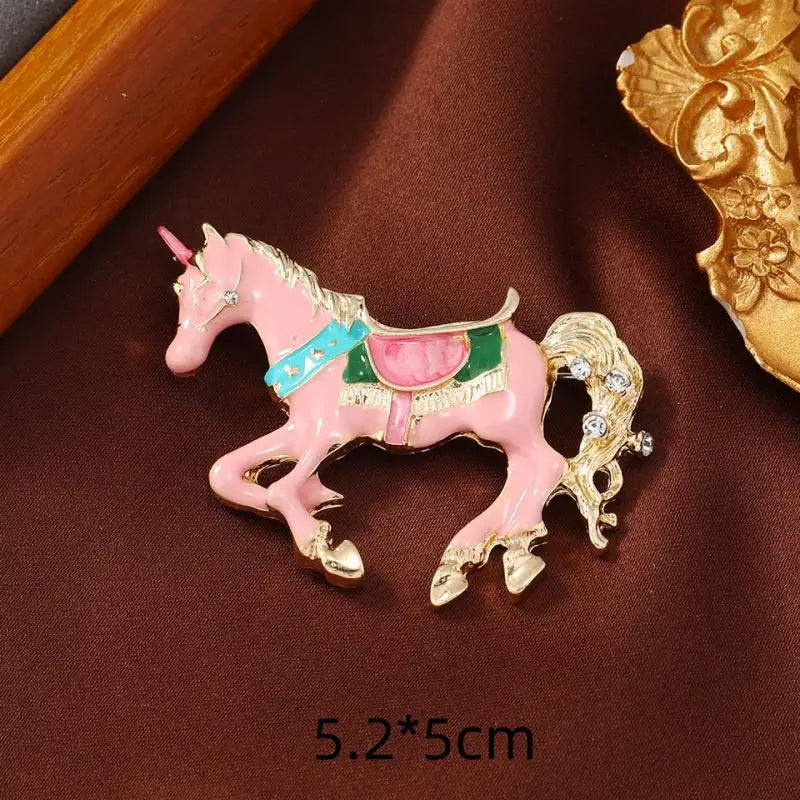 Enamel Horse Brooch | Vintage Zodiac Lapel Pin for Men & Women