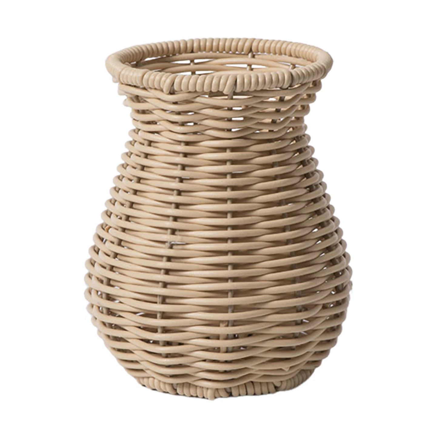 Handwoven Rattan Vase – Boho Farmhouse Décor | Pampas Grass