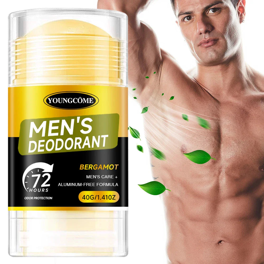 YOUNGCOME Men's Sandalwood Deodorant Stick – 40g All-Day Fresh