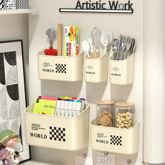 Ultra Premium Strong Magnetic Narrow Long Refrigerator Storage Box Large Capacity Organizer for Kitchen Wall or Fridge Peaceful Pleasures Health and Wellness