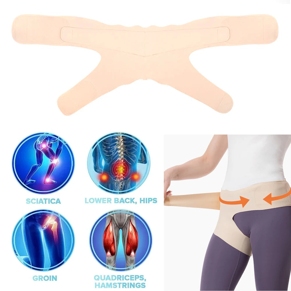 Ultra Thin Hip Brace for Sciatica Pain Relief - Compression Wrap Stabilizes Thigh, Groin, Lower Back & SI Joint for Men/Women Peaceful Pleasures Health and Wellness