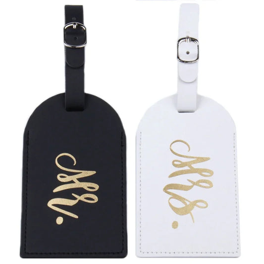 Mr & Mrs Leather Luggage Tags | Wedding & Honeymoon Gift Leather Luggage Tag Peaceful Pleasures Health and Wellness