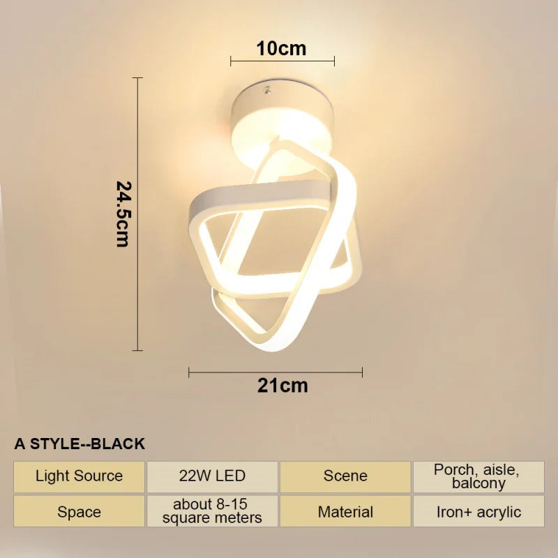 RUNTOIN 22W LED Geometric Ceiling Light – Kitchen & Bedroom