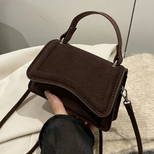 New Autumn Winter Suede High End Textured Fashion Solid Color Mini Handbag Women Stylish Crossbody Small Square Bags Daily Use Peaceful Pleasures Health and Wellness