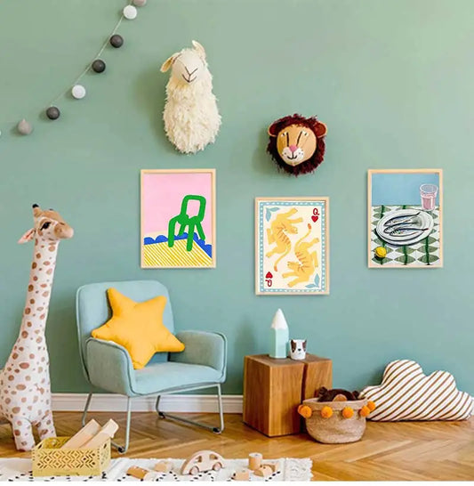 Crocodile Fish Abstract Canvas Wall Art | Colorful Unframed Print Canvas Wall Art Print Peaceful Pleasures Health and Wellness