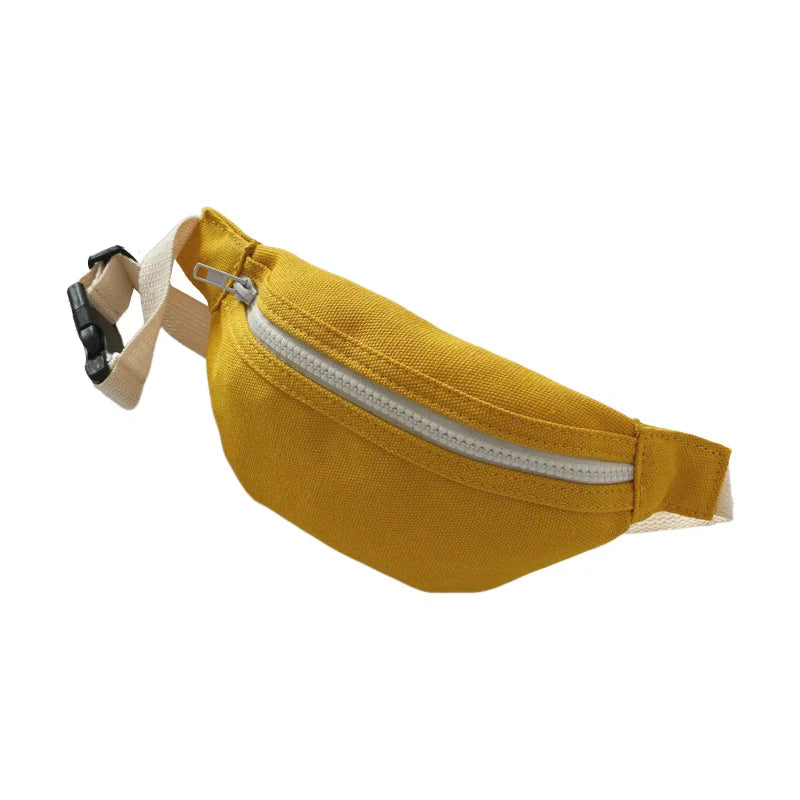 Kids Waist Bag Lightweight Polyester School Outdoor Travel Bag with Adjustable Strap Crossbody Chest Pack for Boys and Girls Peaceful Pleasures Health and Wellness YELLOW