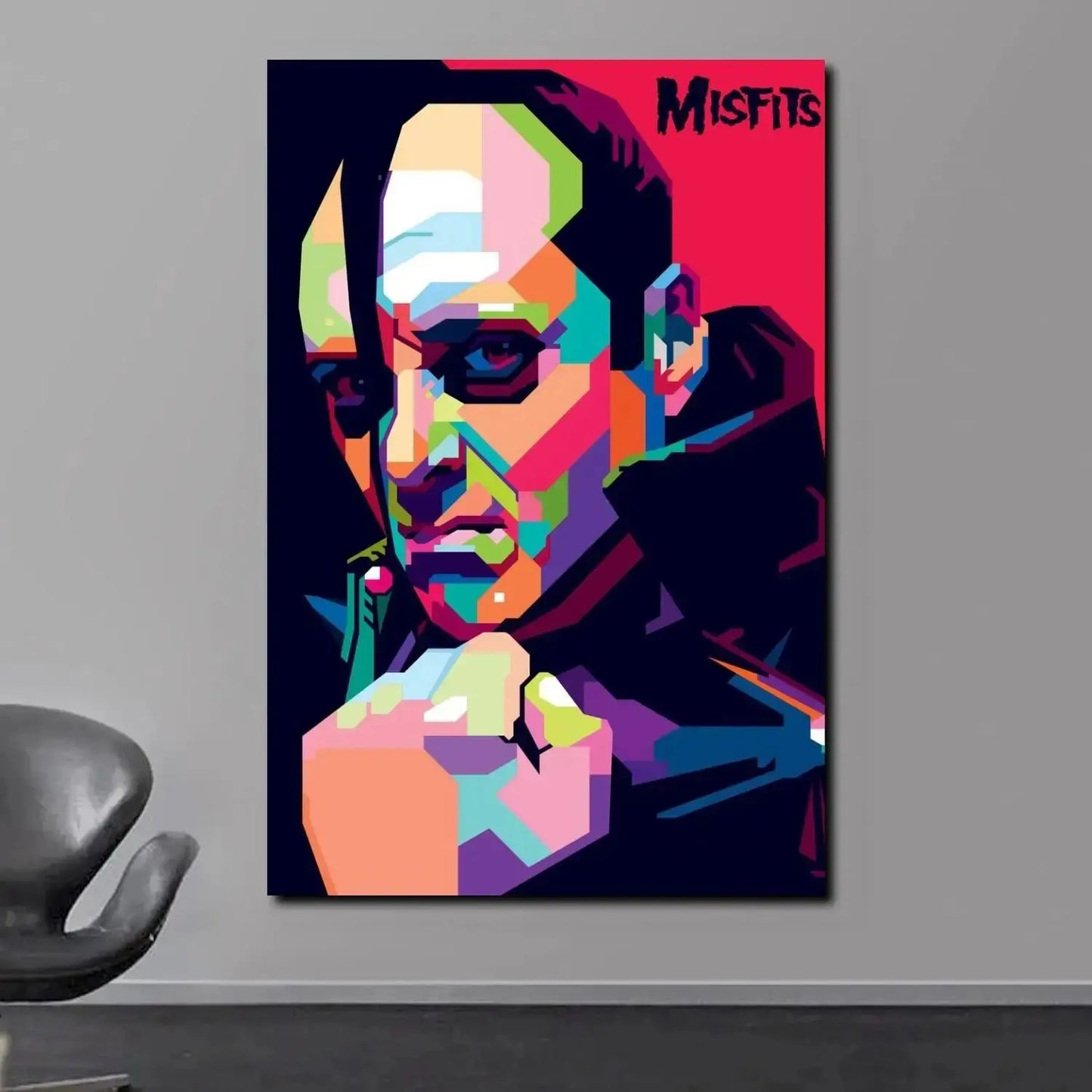 Misfits Hot Poster Horror Punk Rock Music Canvas Painting Wall Art Picture Retro Posters Prints for Bedroom Bar Club Home Decor Peaceful Pleasures Health and Wellness 13 50x70cm Unframed