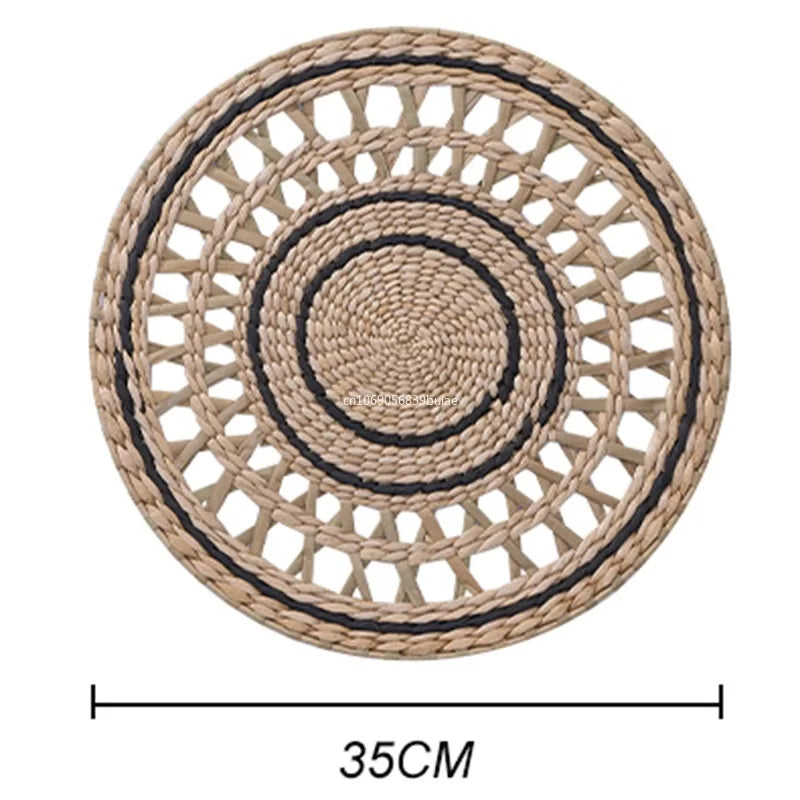 Bohemian Style Straw Wall Decoration, Background Wall Decoration, Sofa Bedside Handwoven Hanging Decoration Room Decor Aesthetic Peaceful Pleasures Health and Wellness