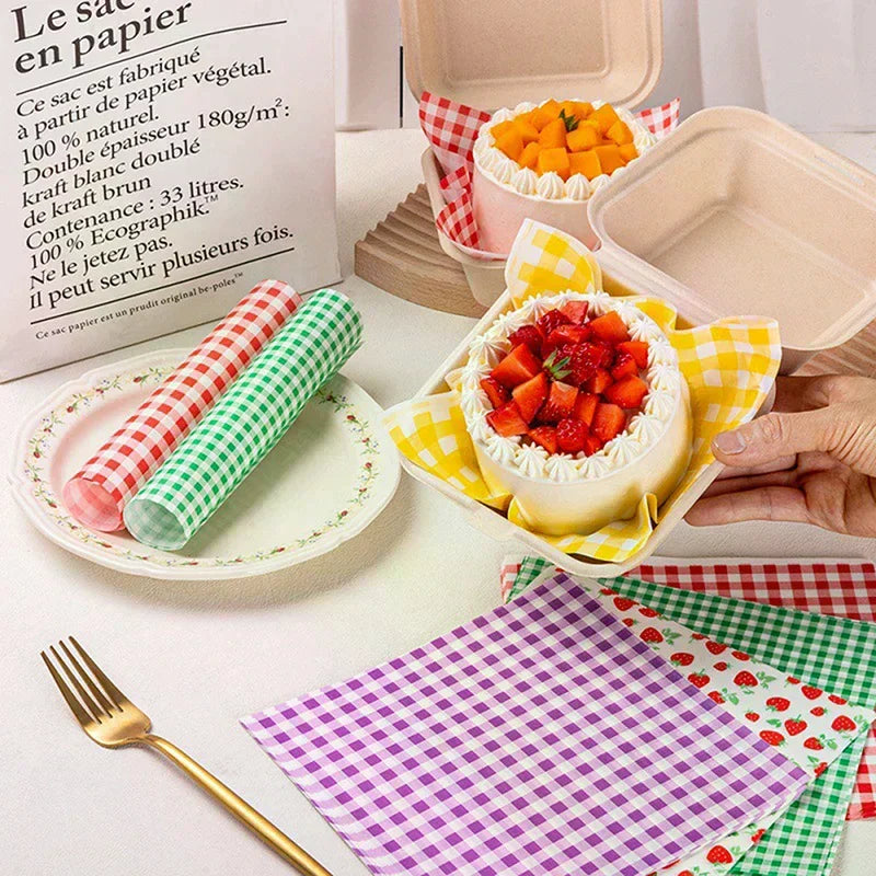 100Pcs Greaseproof Wax Paper Sheets | 7 Colors for BBQ & Picnic Food Wrapping Paper Peaceful Pleasures Health and Wellness