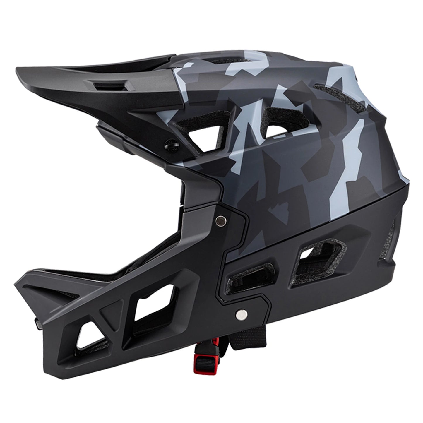 Full Face Mountain Bike Helmet Adult Racing Downhill MTB Helmet for Men/Women Adult Mountain Bike Helmet with Visor Peaceful Pleasures Health and Wellness Camouflage gray M