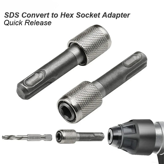 SDS Plus Convert To 1/4 Hex Shank Adapter Hexagonal Converter Electric Hammer Power Screwdriver Bit Holder Socket Impact Driver Peaceful Pleasures Health and Wellness