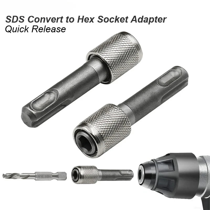 SDS Plus Convert To 1/4 Hex Shank Adapter Hexagonal Converter Electric Hammer Power Screwdriver Bit Holder Socket Impact Driver Peaceful Pleasures Health and Wellness