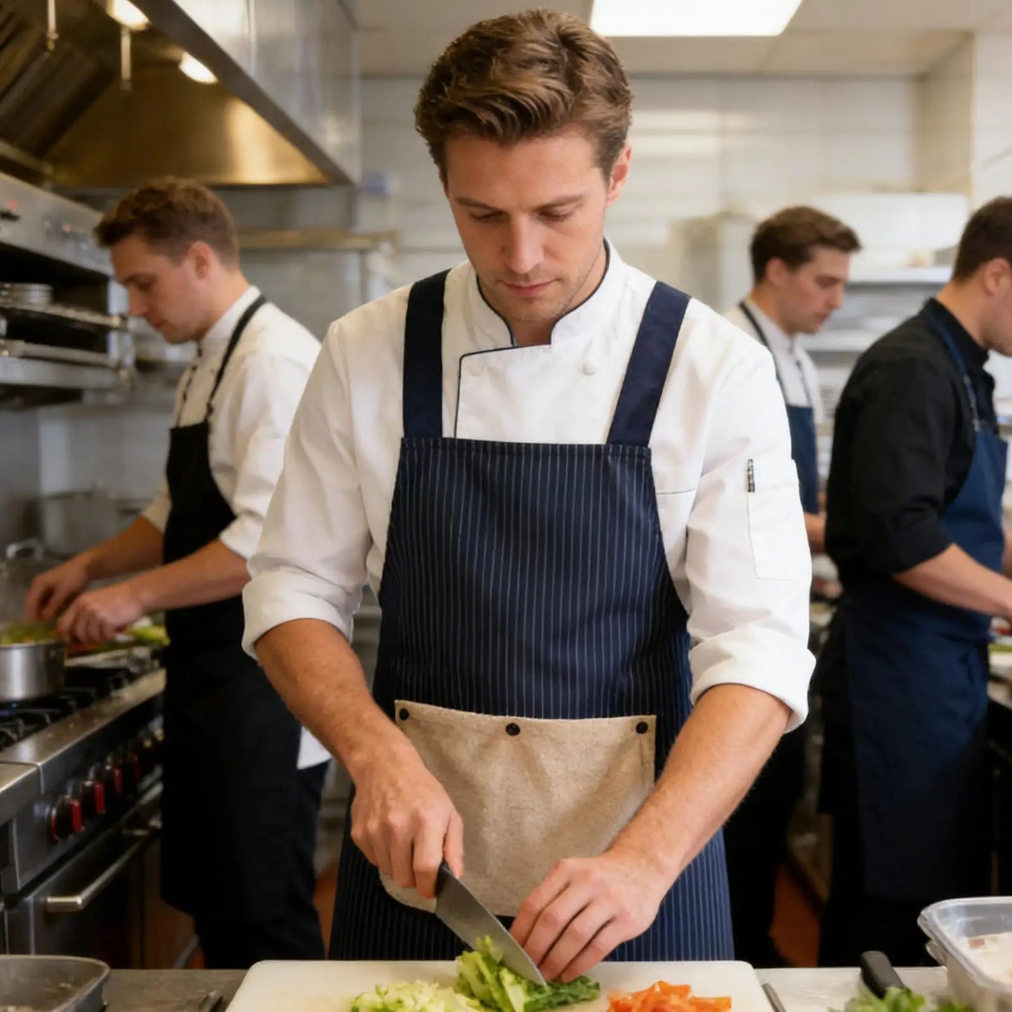 Waterproof Cross Back Kitchen Apron with Removable Towel
