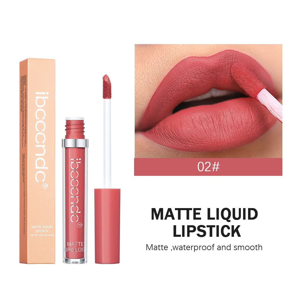 ibcccndc 12-Color Matte Velvet Liquid Lipstick – 12Hr Wear Liquid Lipstick Peaceful Pleasures Health and Wellness 2