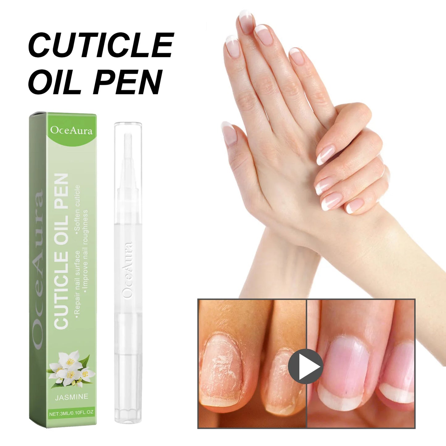 OceAura Jasmine Cuticle Oil Pen – Repair & Moisturize Nails