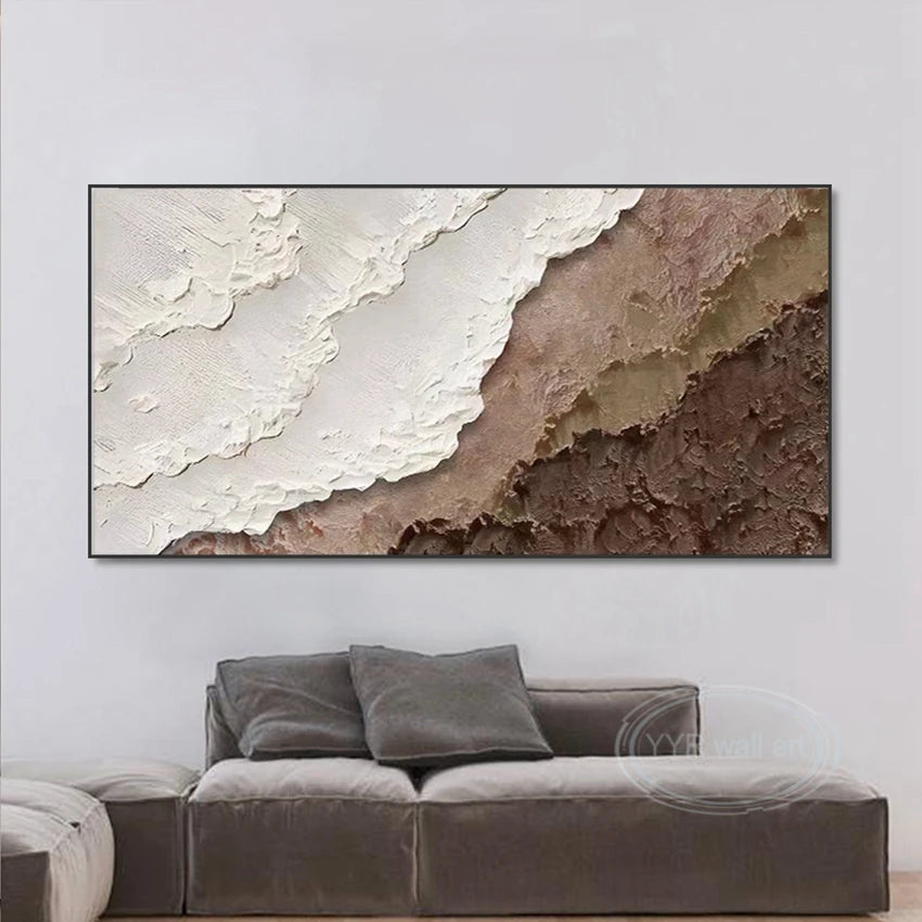 Ocean Wave Beach Abstract Art Pure Hand drawn Oil Painting Home Decoration Restaurant for Living Room Bedroom Wall Decoration Peaceful Pleasures Health and Wellness