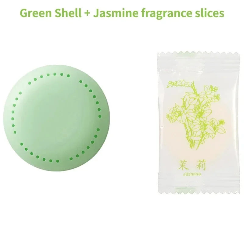 Shell Aromatherapy Air Freshener | Home & Car Fragrance Disc Aromatherapy Air Freshener Peaceful Pleasures Health and Wellness Jasmine 1Pcs