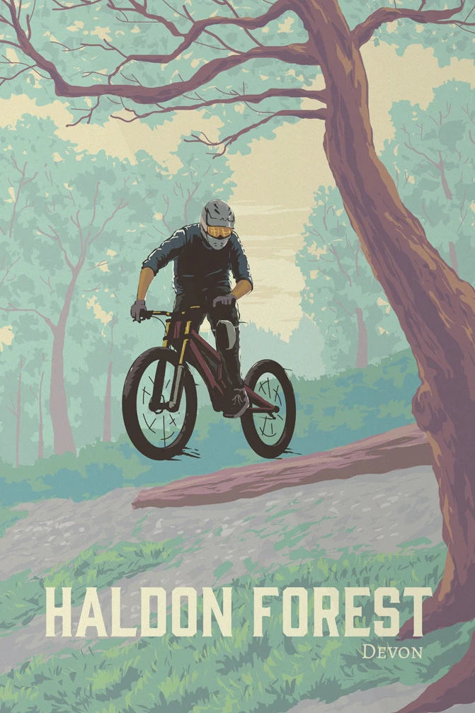 Hadrian's Cycleway Canvas Poster | Northumberland Cycling Wall Art