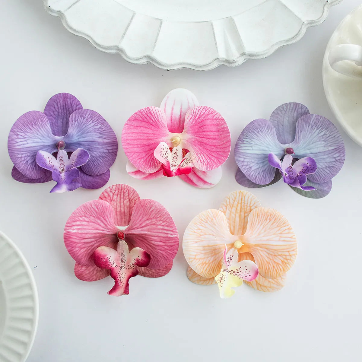 Artificial Butterfly Orchid Hair Clips – Wedding & DIY Décor