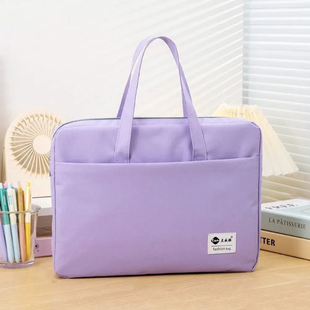 Large Capacity Document Storage Bag Double Layer Waterproof Book Storage Bag Oxford Cloth with Handle A4 File Organizer Peaceful Pleasures Health and Wellness