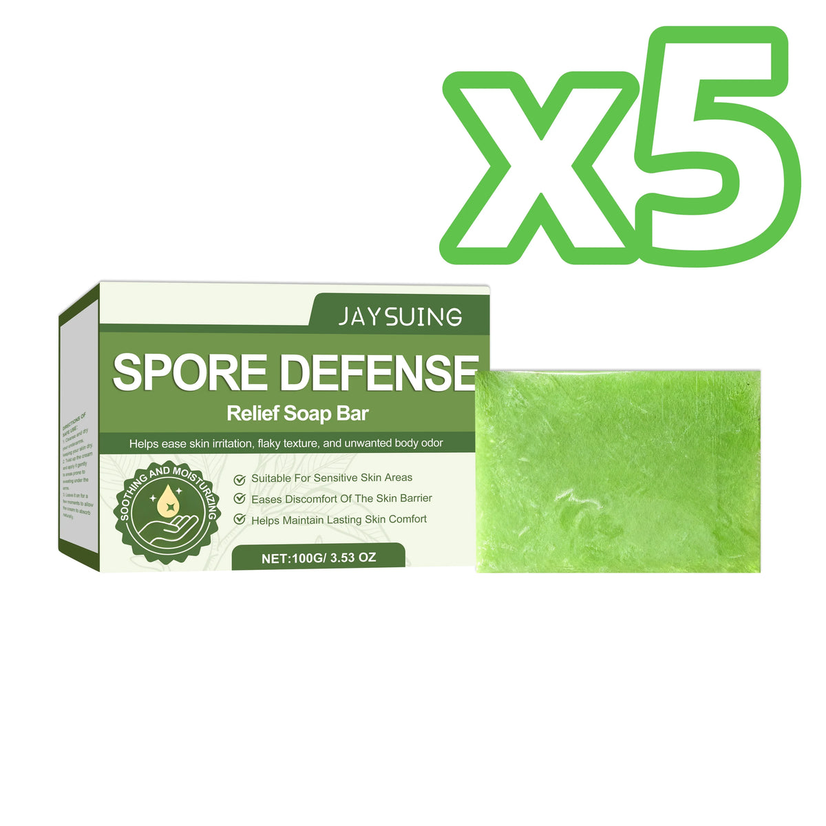 Aloes Tea Tree Soap Natural Extract Mild Clean Refresh Soothe Repair Body Skins Gentle Moisturize Skin Friendly Body Wash Soap Peaceful Pleasures Health and Wellness 100g Boxed X 5PCS