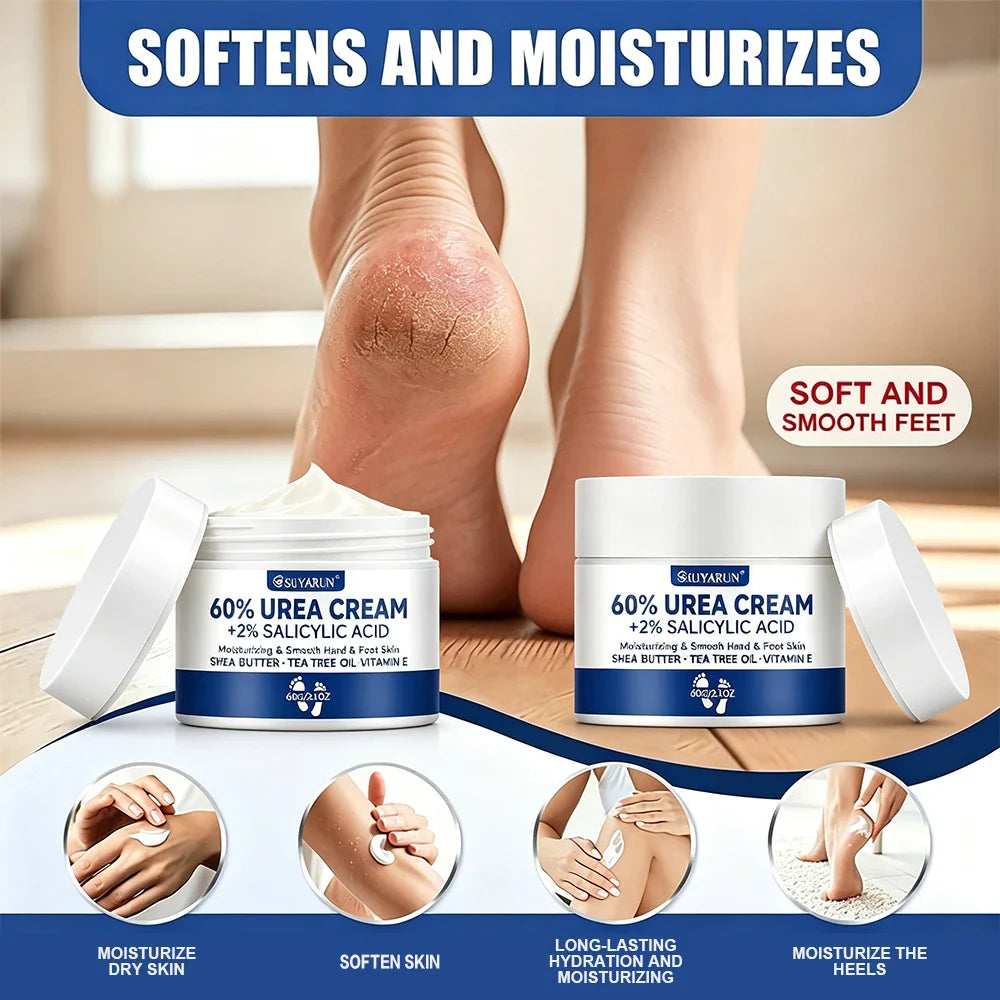 SUYARUN 60% Urea Foot Cream – Cracked Heel Moisturizer Combo