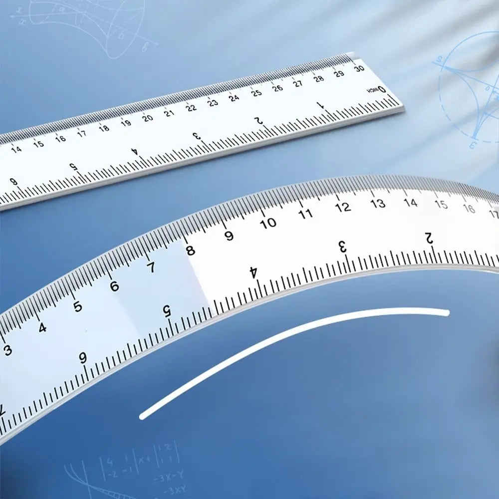 Stationery 15cm 20cm 30cm 40cm Straight Ruler Plastic Transparent Measuring Ruler Multifunction Drawing Ruler School Peaceful Pleasures Health and Wellness