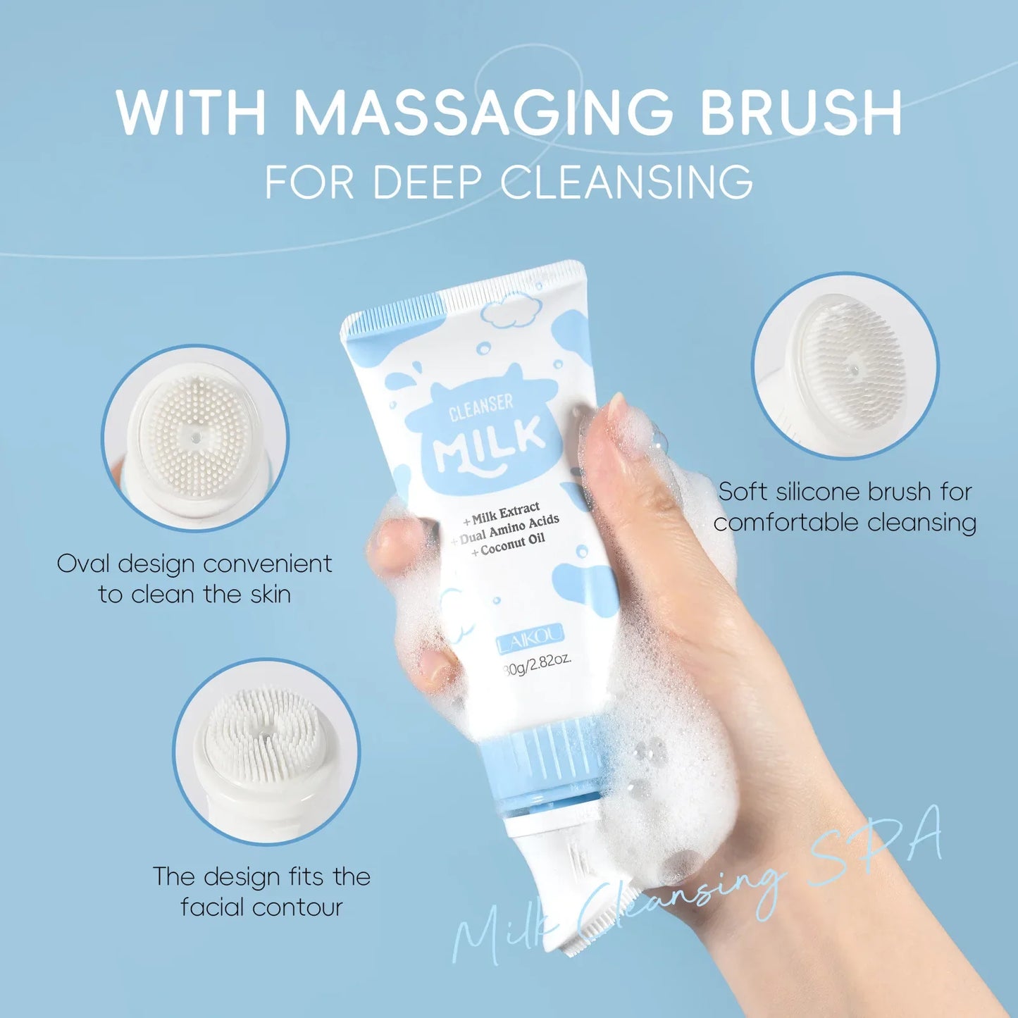 LAIKOU Milk Foaming Cleanser – Amino Acid Deep Clean 80g