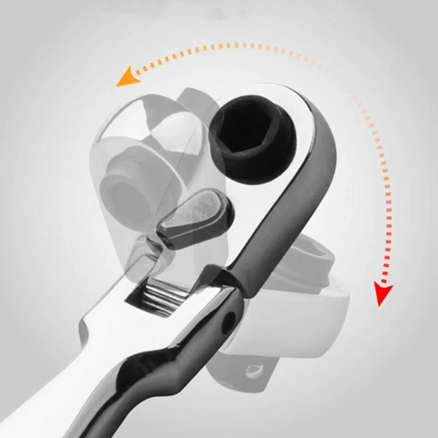 Movable Head Ratchet Wrench 1 72 Teeth Socket Spanner