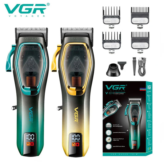 VGR Hair Clipper Professional Hair Trimmer 9000 RPM Hair Cutting Machine Adjustable Barber Haircut LED Trimmer for Men V-674 Peaceful Pleasures Health and Wellness
