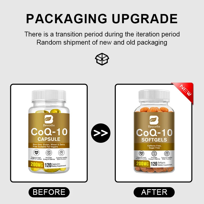 CoQ10 Capsules – Heart, Brain & Skin Support 120ct Peaceful Pleasures Health and Wellness