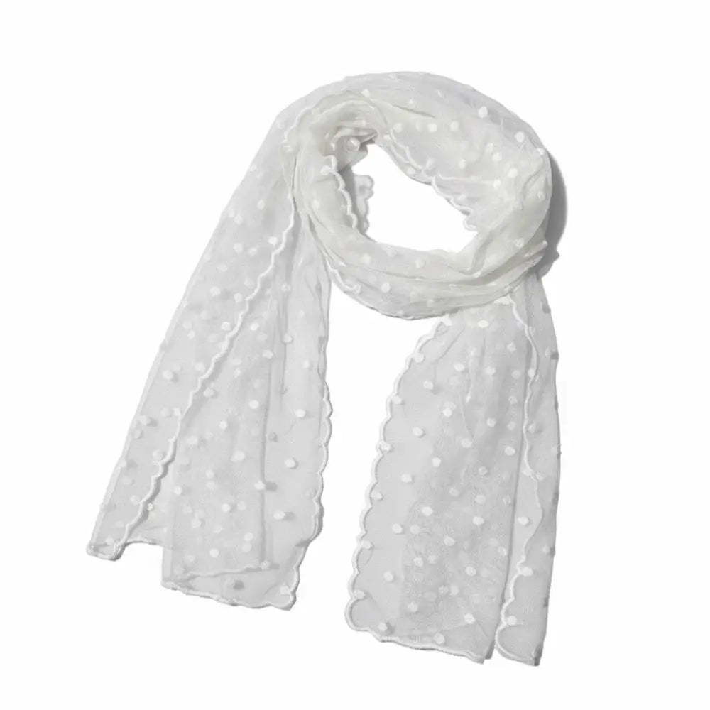 Retro Floral Lace Scarf – Breathable Mesh Shawl for Women
