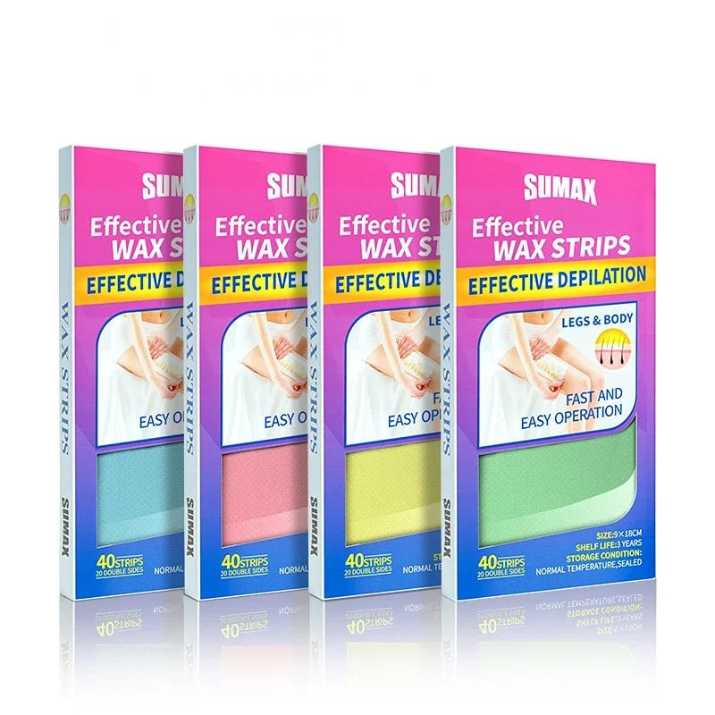 40/pcs Wax Paper Professional Hair Removal Waxing Strips Non-woven Fabric Waxing Papers Depilatory Beauty Tool for Leg Hairs Peaceful Pleasures Health and Wellness 40pcs-yellow
