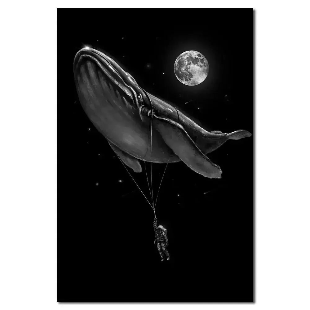 Abstract Astronaut Space Flower Canvas Wall Art Poster | Modern Canvas Wall Art Peaceful Pleasures Health and Wellness 2 50x70cm Unframed