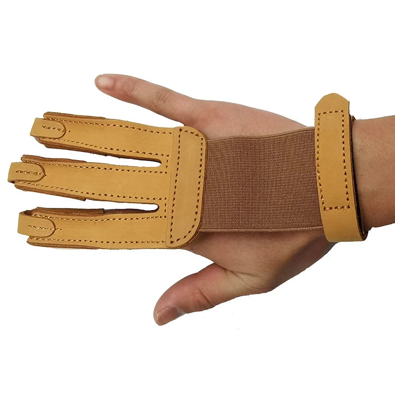 Archery Finger Guard Cowhide Three Glove Shooting Protection Wear