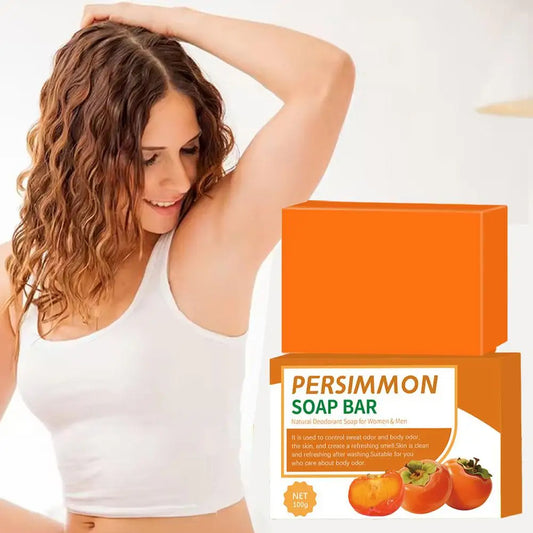 Hand Made persimmon soap bar Body Cleaning Lightening Dark Underarm Leg Body Cleansers Brightening Face Soap Tender Skin Care Peaceful Pleasures Health and Wellness