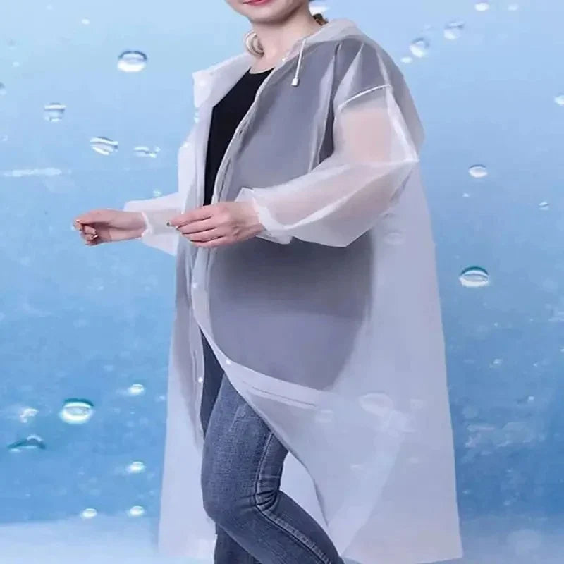 Reusable Waterproof Adult Raincoat – One-Piece EVA Poncho